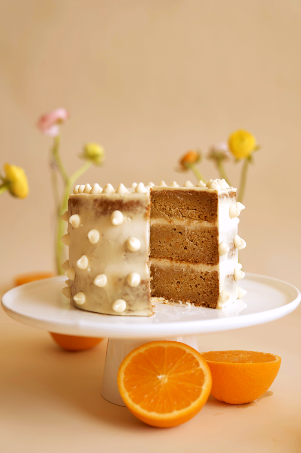 Orange Carrot Cake with Sugar Free White Chocolate Chips