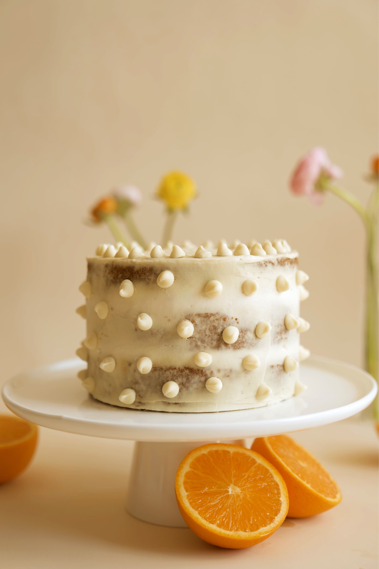 Orange Carrot Cake with Sugar Free White Chocolate Chips